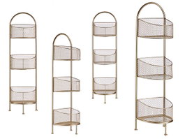 GIFTDECOR Estanteria Metalica Ovalada 3 Pisos Champagne
