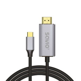 Savio Adaptateur USB C vers HDMI CL-171 Argenté 2 m