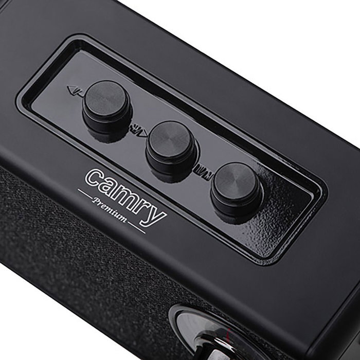 Camry CR 1902 Radio FM Bluetooth 5.1 Noir, Haut-Parleur Rechargeable, USB, SD, TWS, 1500 mAh, 16x7x10.5 cm