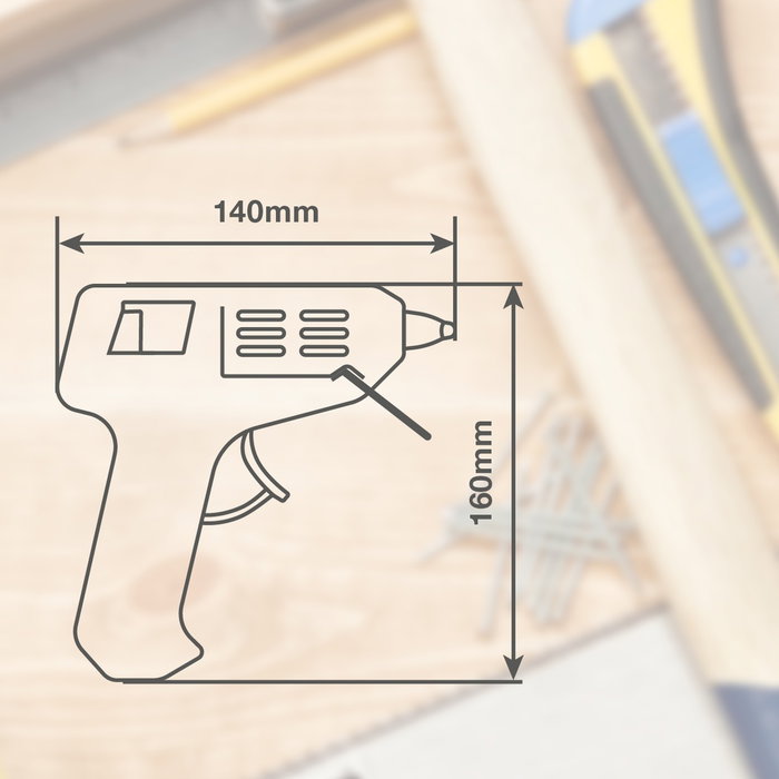 Hantums Pistolet à colle 60W avec 6 bâtons de silicone Ø11mm Hantums Pistolet à colle 60W avec 6 bâtons de silicone Ø11mm