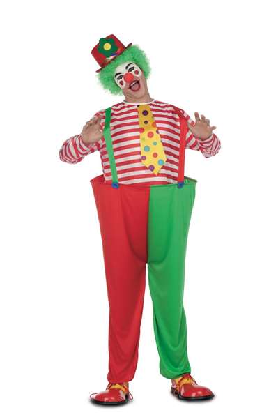 My Other Me - Déguisement de clown avec cerceau, chemise et cravate, pantalon à bretelles et cerceau - Taille M/L