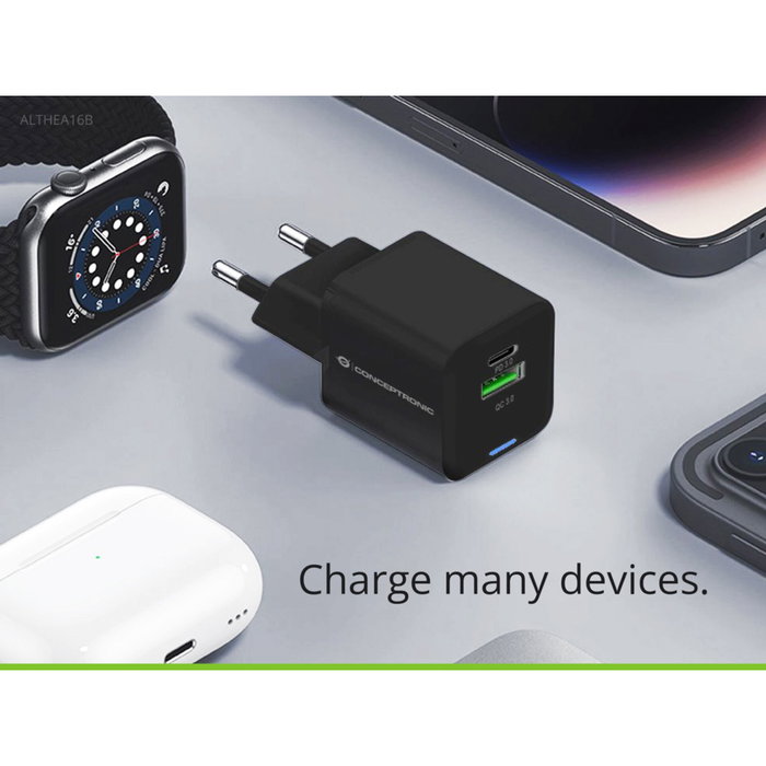 Conceptronic Althea16B Chargeur mural 33W avec câble USB 3.0 3 en 1