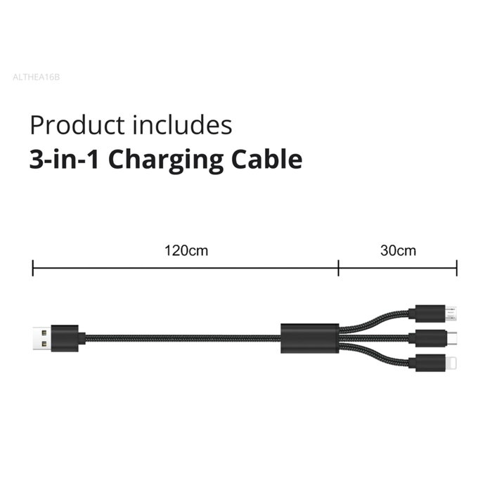 Conceptronic Althea16B Chargeur mural 33W avec câble USB 3.0 3 en 1