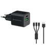 Conceptronic Althea16B Chargeur mural 33W avec câble USB 3.0 3 en 1