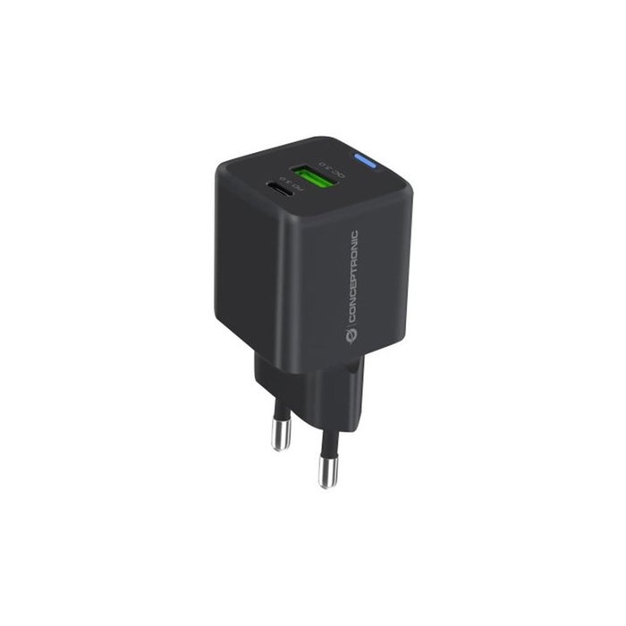 Chargeur mural Conceptronic Althea16B 33 W USB-C double port Noir Chargeur mural Conceptronic Althea16B 33 W USB-C double port Noir