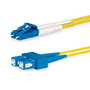 Lanview Câble fibre optique monomode OS2 LC-SC duplex 3 mètres Jaune LSZH - Pour 1G/10G/40G/100G Ethernet (jusqu'à 40 km)