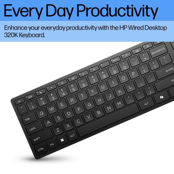 HP 320K USB Wired Keyboard - ESP Noir