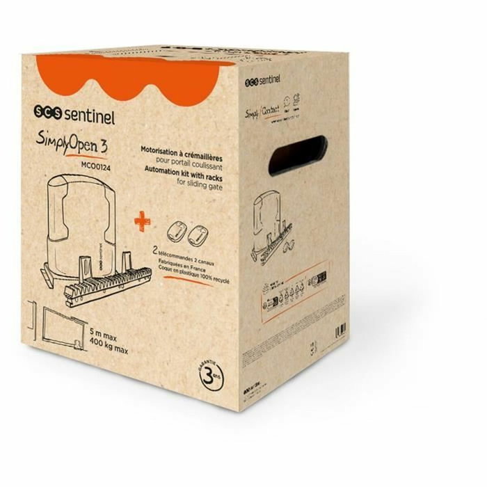 Scs Sentinel Kit moteur de portail coulissant SimplyOpen 3 - Jusqu'à 400 kg et 5 mètres