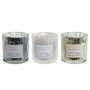 Bougie DKD Home Decor Blanc Doré Argenté 8,8 x 8,8 x 9 cm (3 Unités)