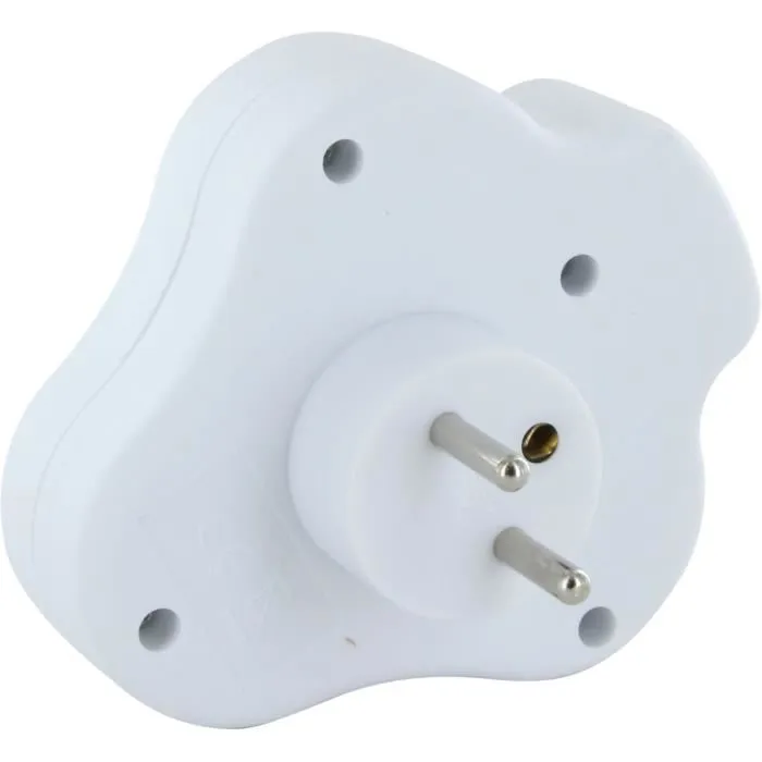 Chacon Domino 3x16A - Triplite encastrable triangulaire avec interrupteur - Blanc