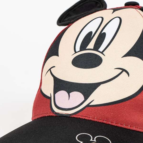 Cerdá Gorra Visera Curva - 53 cm - Applications Mickey - Couleur Rouge