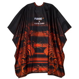 Fudge Professional, Cape de coiffure en textile Katie Eary pour femmes, Rouge/Noir