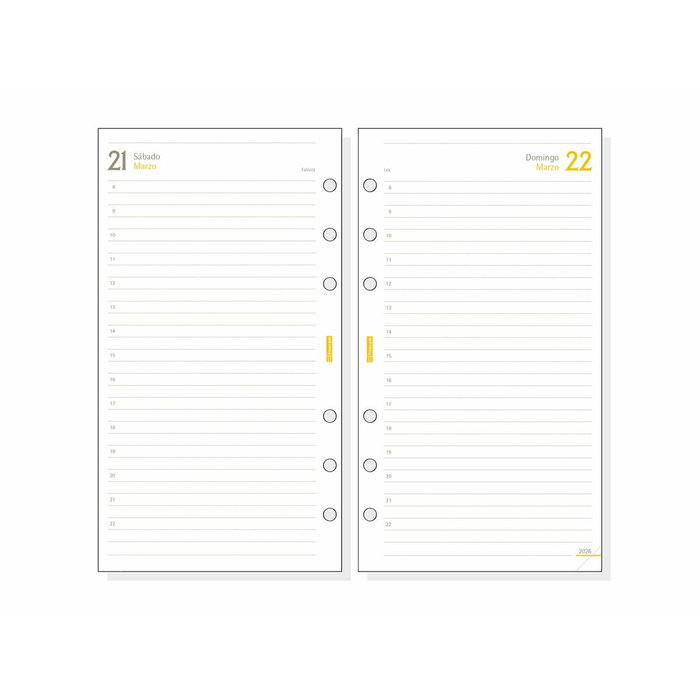 Recharge pour agenda Finocam C998 2026 9,4 x 17,1 cm