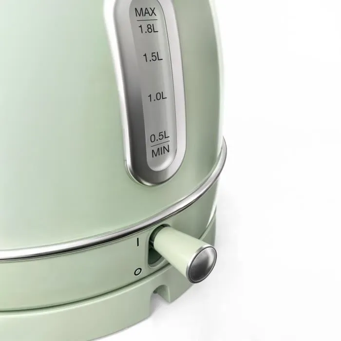 Sweiss Bouilloire électrique KTL7 1,8 L 2200 W - Acier inoxydable, socle 360°, arrêt automatique, indicateur de niveau d'eau - Vert vintage Sweiss Bouilloire électrique KTL7 1,8 L 2200 W - Acier inoxydable, socle 360°, arrêt automatique, indicateur de niveau d'eau - Vert vintage