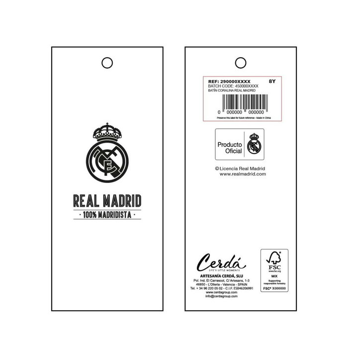 Real Madrid C.F. Peignoir pour Enfants Blanc 5 ans