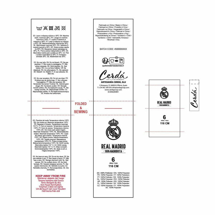 Peignoir pour Enfants Real Madrid C.F. Bleu S Peignoir pour Enfants Real Madrid C.F. Bleu S