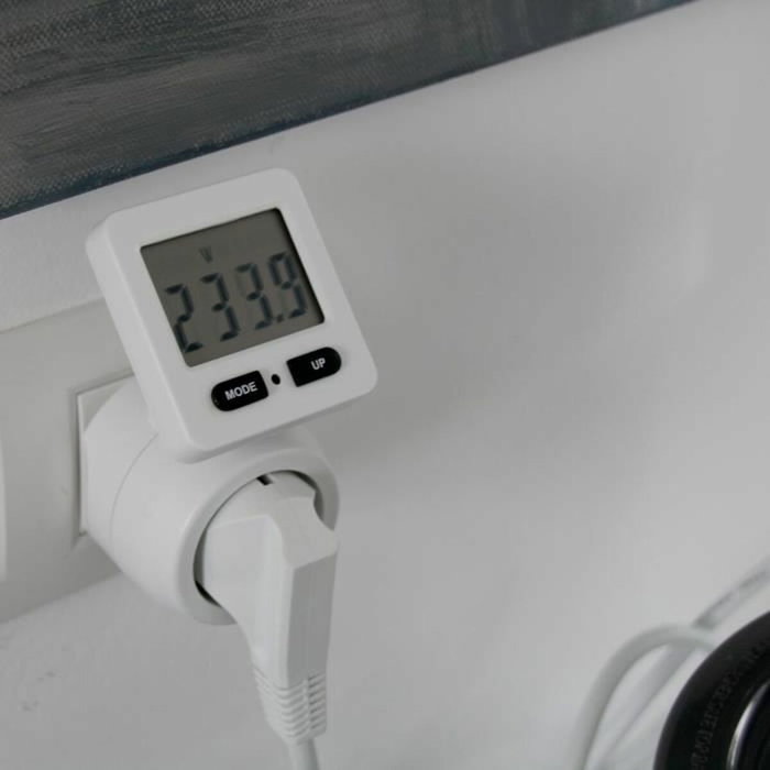 Chacon Prise électrique avec compteur de consommation 54351 Blanc