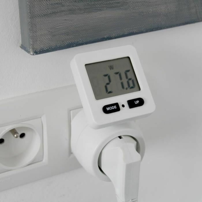Chacon Prise électrique avec compteur de consommation 54351 Blanc