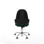 PIQUERAS Y CRESPO Chaise de bureau Algarra, similicuir vert bouteille, base chromée, accoudoirs fixes