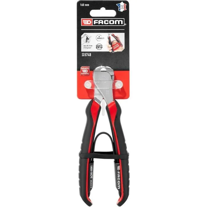 Facom 190A.16CPEPB Pince coupante haute performance pour corde à piano et fils durs 160 mm