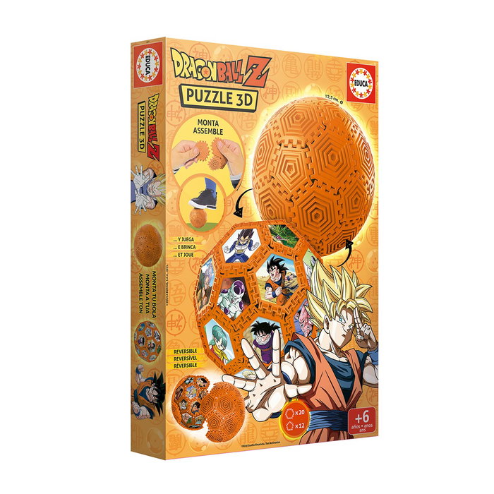 Educa Puzzle 3D Dragon Ball 20415 - Balón de Dragon Ball à assembler, 32 pièces, diamètre 12,5 cm, à partir de 6 ans