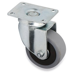 Q&Q Rueda giratoria JADE PLUS avec plaque, gomme grise, 60 mm