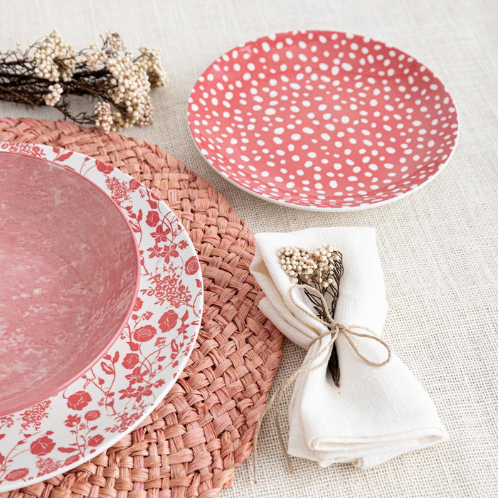 Bidasoa Aquilea Service de Table en Porcelaine Rose 12 Pièces 4 Personnes