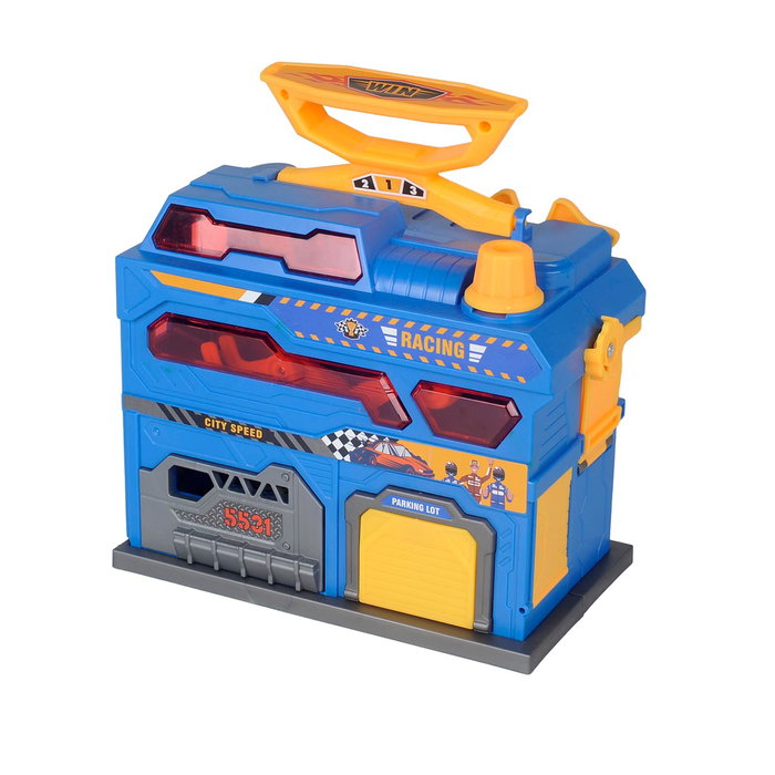Tachan Garage et Maletin de Course avec Lumières et Sons - Multilingue (Anglais, Français, Allemand, Italien, Portugais, Espagnol) - Jouet Enfant à Partir de 3 Ans