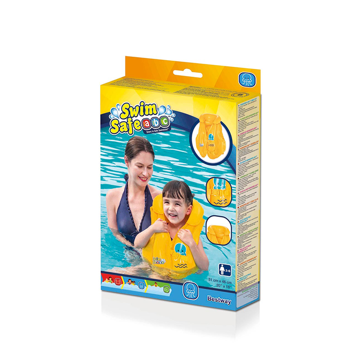 Bestway Chaleco de Seguridad Hinchable pour Enfant 51x46 cm +3 à 6 Ans Plage Piscine 32034