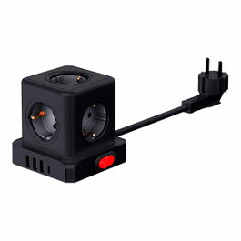 Fbright Multiprise de bureau 5 prises Schuko et 4 ports USB, Noir