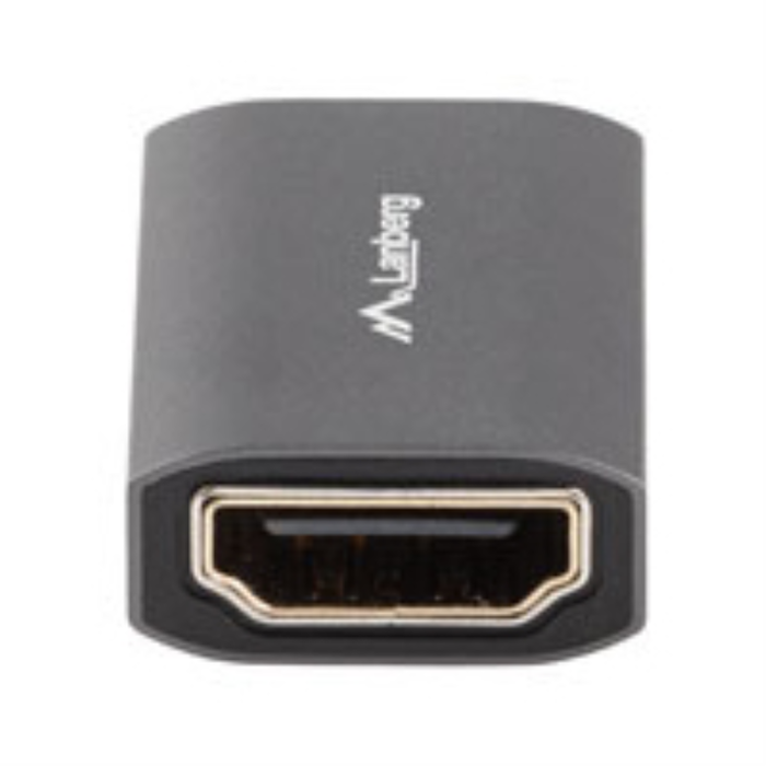 Lanberg Adaptateur HDMI 2.1 8K Femelle vers Femelle avec Connecteurs Dorés – Aluminium Argenté