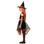 Déguisement Enfant Sorcière Orange avec Robe Courte et Jupe Asymétrique 10-12 Ans - Costume Fille Halloween