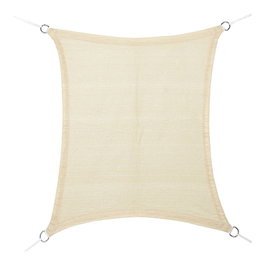 Faura Voile d'ombrage rectangulaire beige 3 x 4 m avec anneaux acier inoxydable, traitement anti-UV