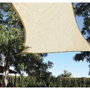 Faura Voile d'ombrage rectangulaire beige 3 x 4 m avec anneaux acier inoxydable, traitement anti-UV