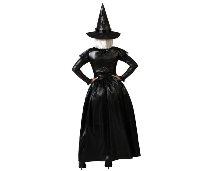 Disfraz de sorcière classique noire avec chapeau et ceinture, XL