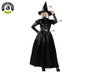 Disfraz de sorcière classique noire avec chapeau et ceinture, XL