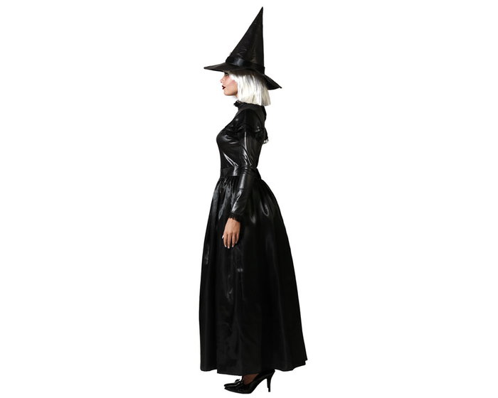 Disfraz de sorcière classique noire avec chapeau et ceinture, XL