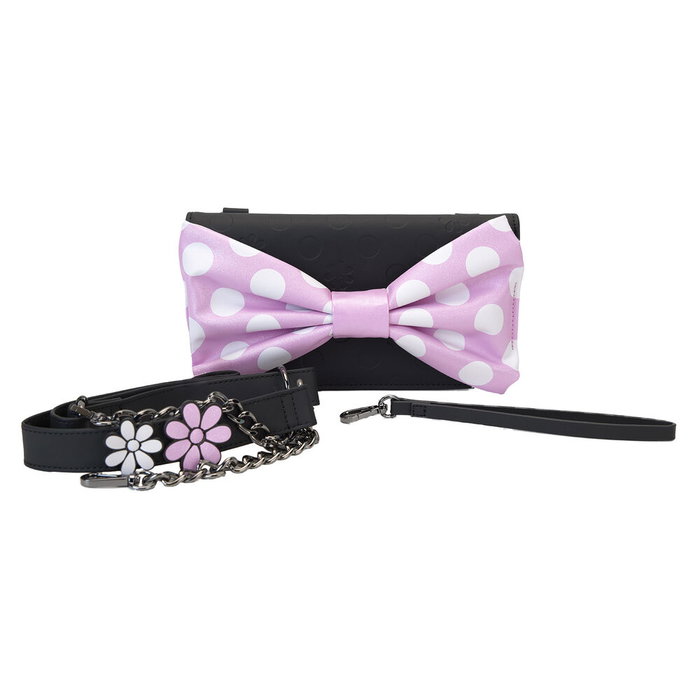 Loungefly Sac bandoulière Disney Minnie Mouse Rock the Dots Floral - Vegan, bandoulière ajustable, intérieur assorti