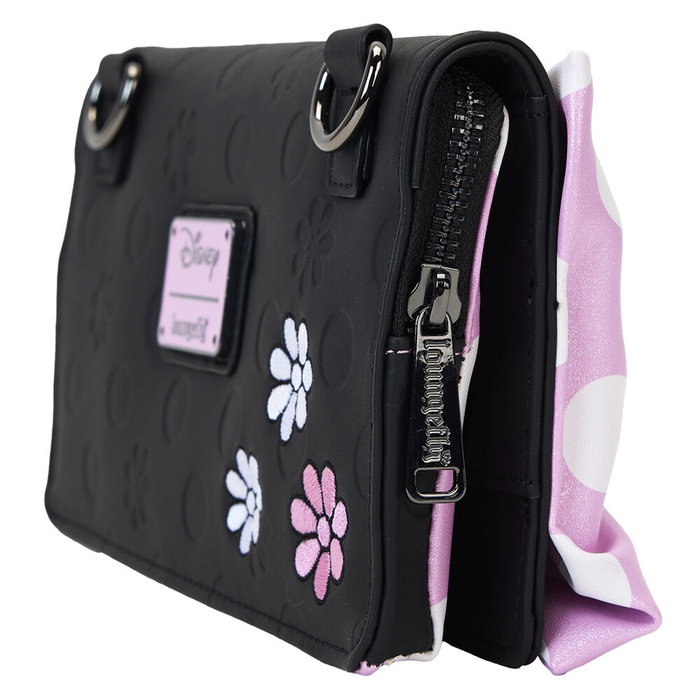 Loungefly Sac bandoulière Disney Minnie Mouse Rock the Dots Floral - Vegan, bandoulière ajustable, intérieur assorti
