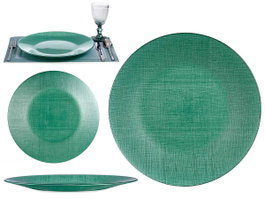 Vivalto Assiette en Verre 32 cm Vert Menthe Vivalto (Set de 12)