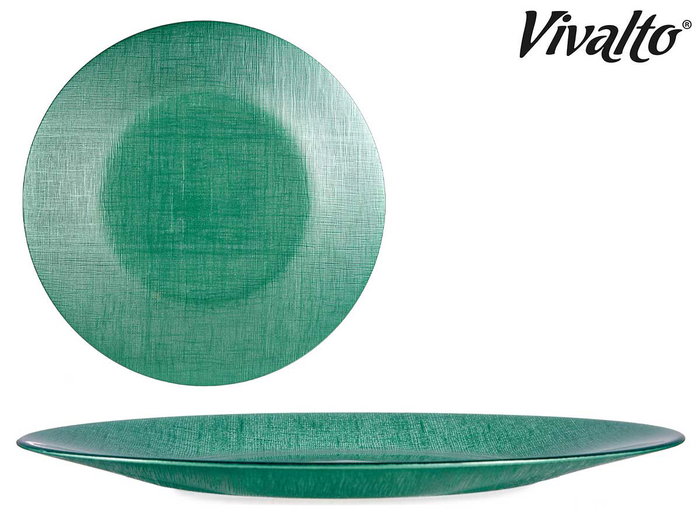 Vivalto Assiette en Verre 32 cm Vert Menthe Vivalto (Set de 12)