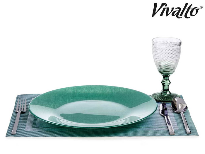 Vivalto Assiette en Verre 32 cm Vert Menthe Vivalto (Set de 12)