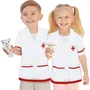 Klein Blouse de Docteur pour Enfant 3-6 Ans en Tissu avec Motifs Imprimés d'Instruments Médicaux - Déguisement Professionnel