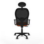 Piqueras Y Crespo Alocén Chaise de Bureau Orange et Noir avec Mécanisme Synchrone et Cabecero Fixe