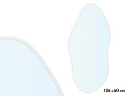 Giftdecor Miroir Forme Abstraite Blanc 106 x 50 cm Plastique et Verre (Set de 3)