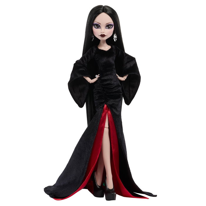 Monster High Poupée Morticia Addams - Collection Wednesday - Tenue en Velours Noir et Rouge - Référence Jlk99 Mattel