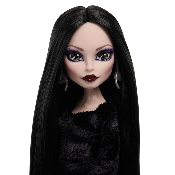 Monster High Poupée Morticia Addams - Collection Wednesday - Tenue en Velours Noir et Rouge - Référence Jlk99 Mattel