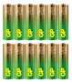 GP Pile Alcaline AA GP Ultra, Technologie G-Tech, Durée de vie 10 ans, Lot de 12, LR6
