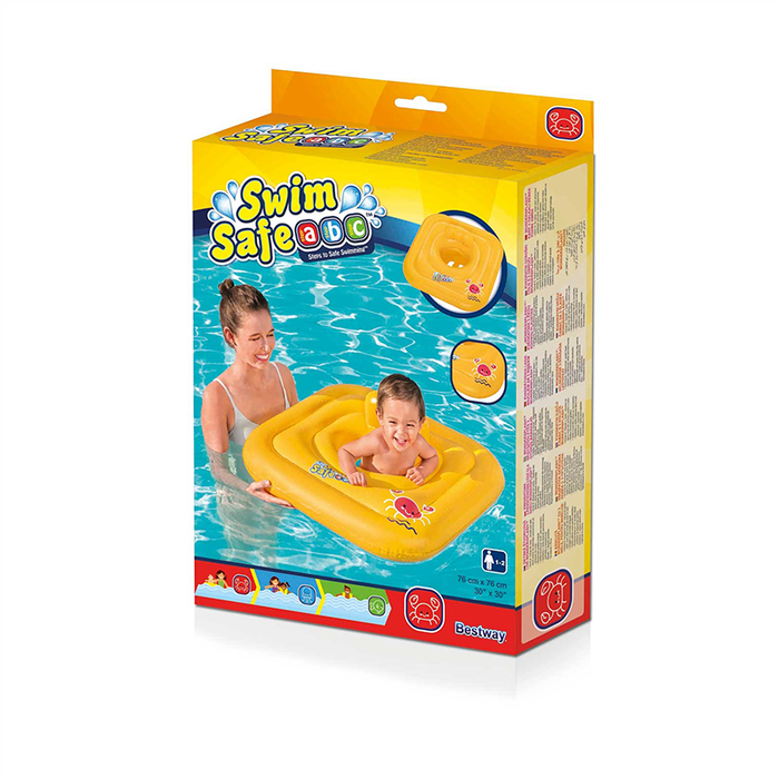 Bestway 32050 Flotteur Gonflable 3 Anneaux Siège Bébé 76x76 cm 1-2 Ans Jardin Piscine Plage