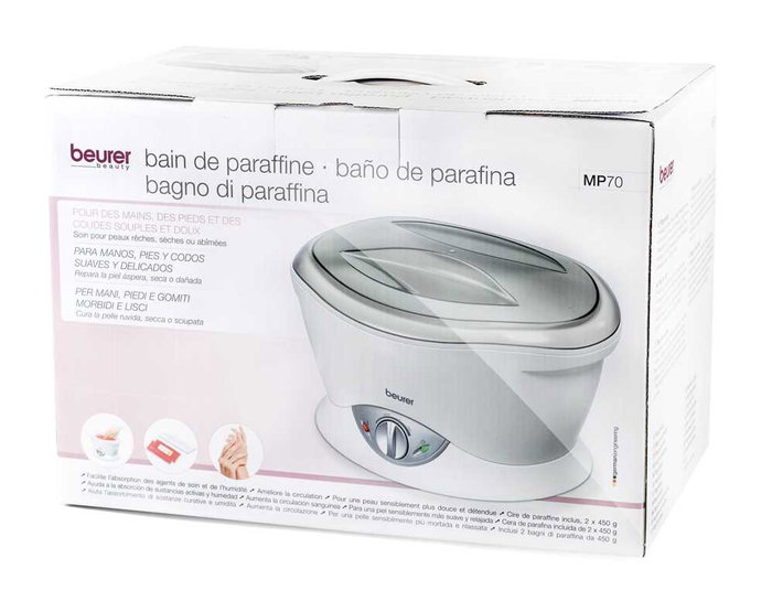 Beurer MP-70 Appareil de massage et bain de paraffine - Thérapie thermique pour mains, coudes et pieds - Soulage les muscles et adoucit la peau